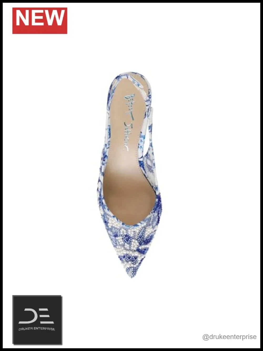 Betsey Johnson Women's Pointed Toe Slingback Stiletto Heel Pump Mesh Adornment